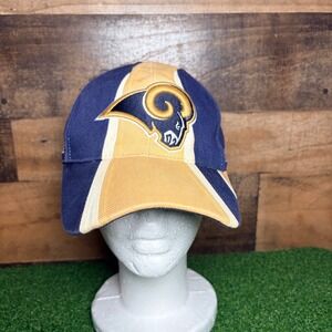 St Louis Rams Vintage NFL Reebok Equipment Baseball Cap Hat Adjustable Blue Gold